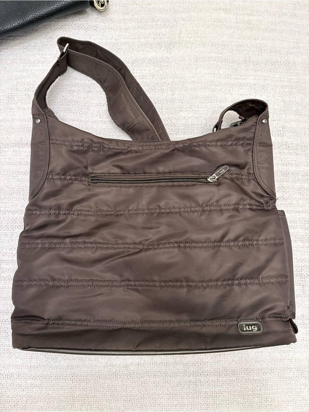 lug Chocolate Brown Quilted Crossbody Messenger Bag